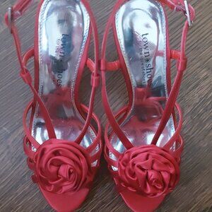 Red satin slingback Town Shoes